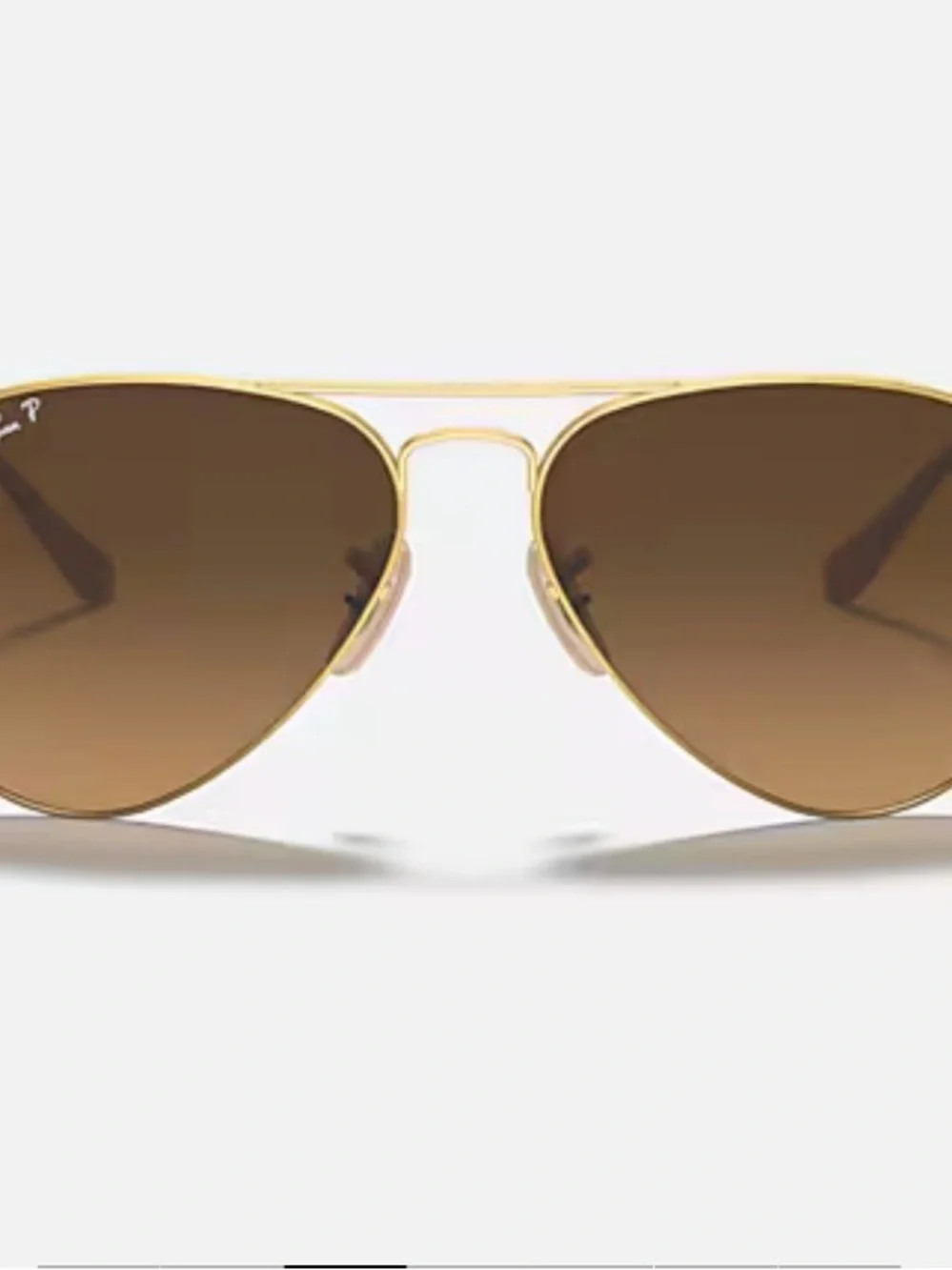 Ray-Ban Matte Gold Frame Aviator Sunglasses w/ Brown Gradient Lenses New In Box